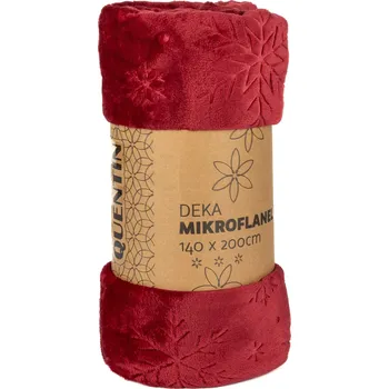 deka Quentin Vločky 140 x 200 cm tmavě červená