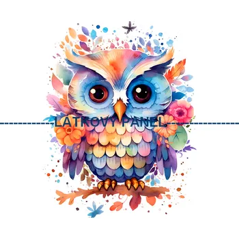 Látkový panel - Sovička - PT-58 Velikost: 15x15cm, Materiál: Mikroplyš