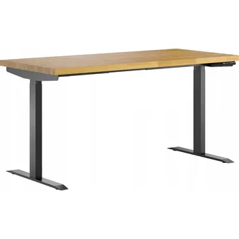 Psací stůl Obdélníkový psací stůl Deerhorn 160 x 80 x 128 cm černý, přírodní dub