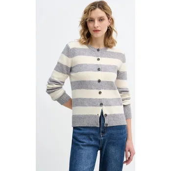 Dámský svetr Vlněný kardigan United Colors of Benetton 103ME5014 šedá 90X, vel. XS