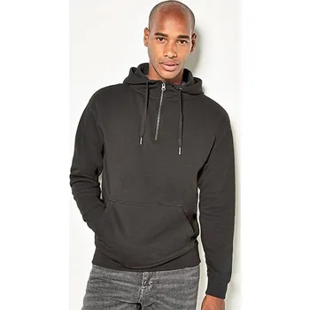 Pánská mikina Kustom Kit Mikina s kapucí Regular Fit se 1/4 zipem Barva: Černá, Velikost: 3XL G_K336