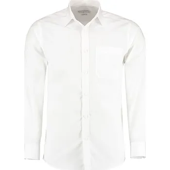 Pánská košile Kustom Kit Pánská popelínová košile na míru s dlouhým rukávem Barva: white, Velikost: 39/40 (15H) G_K142