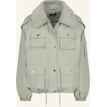 Dámský kabát Monari Dámská Bunda S Umělou Kožešinou, khaki, 46