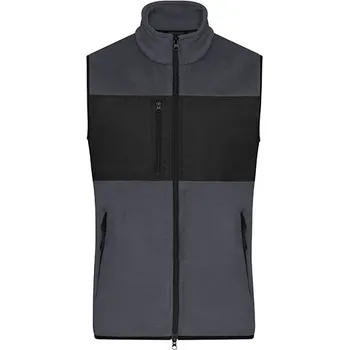 James&Nicholson Pánská fleecová vesta a Barva: Carbon, Velikost: XXL G_JN1310
