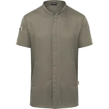 Gastro oděv Karlowsky Kuchařská bunda s krátkým rukávem Green-Generation Barva: Sage (ca. Pantone 416C), Velikost: 50 G_KY052