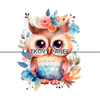 Látkový panel - Sovička - PT-56 Velikost: 25x25cm, Materiál: Teplákovina nepočesaná