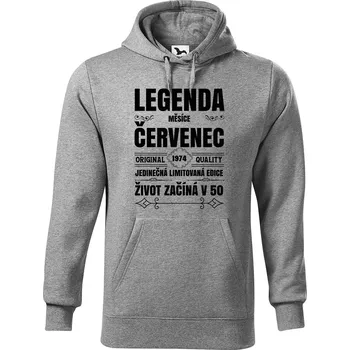 Pánská mikina DOBRÝ TRIKO Pánská mikina s potiskem Zrození legendy měsíce Velikost pánské mikiny: 4XL, Barva: Tmavě šedý melír