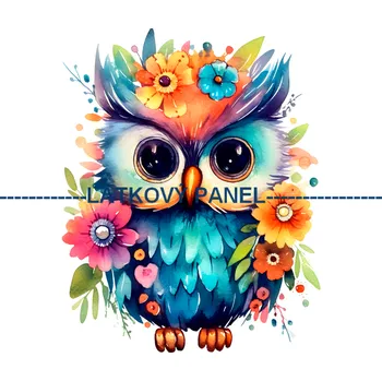 Látkový panel - Sovička - PT-57 Velikost: 40x40cm, Materiál: Bavlna