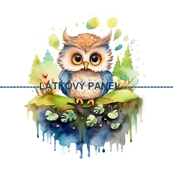Látkový panel - Sovička - PT-60 Velikost: 15x15cm, Materiál: Bavlna