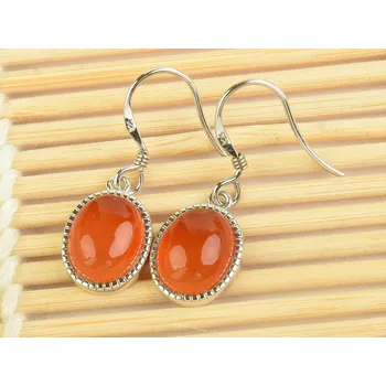 Náušnice Náušnice stříbrné karneol ovál Ag 925/1000