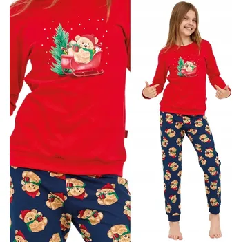 Dívčí oblečení Vánoční pyžamo pro dívky Cornette 592/186 Teddy vel. 146/152 medvídci potisk