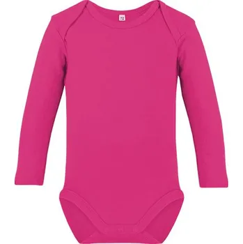 Kojenecký body Link Kids Wear Organické kojenecké body s dlouhým rukávem Bailey 02 Barva: Hot Pink, Velikost: 50-56 G_X11420