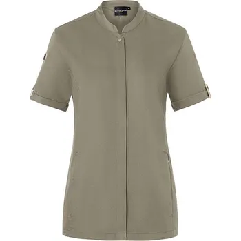 Gastro oděv Karlowsky Dámská bunda Chefs Green-Generation s krátkým rukávem Barva: Sage (ca. Pantone 416C), Velikost: 58 G_KY135