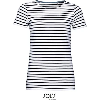 Dámské tričko SOL´S Dámské pruhované tričko s kulatým výstřihem Miles Barva: white, Velikost: XS G_L01399