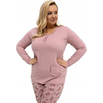 Dámské noční prádlo Dámské bavlněné pyžamo Plus Size s kapsou