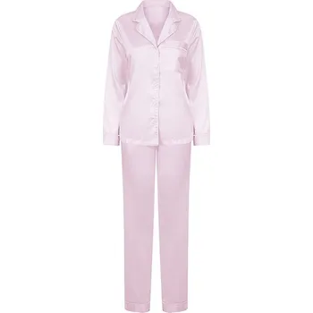 Dámské pyžamo Towel City Dámské saténové dlouhé pyžamo Barva: Light Pink, Velikost: XL/XXL G_TC055