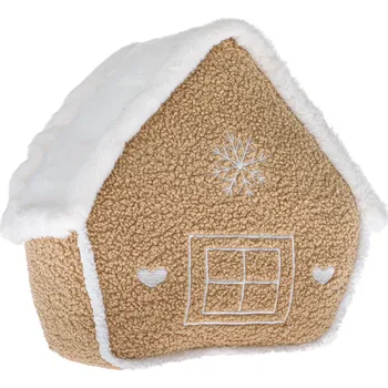 Vánoční dekorace Vánoční dekorace Textilní chaloupka béžová, 26 x 30 x 10 cm