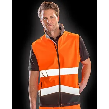 Pánská bunda Result Bezpečnostní softshellová vesta a k tisku Barva: Oranžová, Velikost: 3XL G_RT451