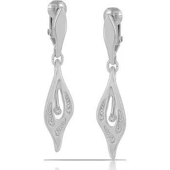 Náušnice Visací klipsy s krystaly Preciosa z kolekce Classic Colibra – postříbřené