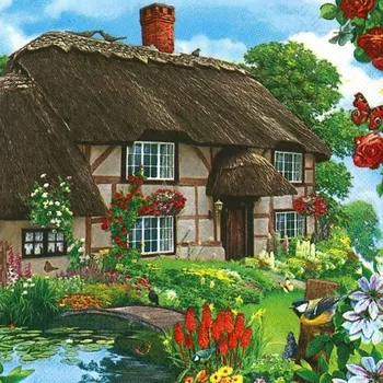 Papírový ubrousek Ubrousky na dekupáž Countryfield Cottage - 1 ks