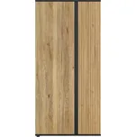 LUEN šatní skříň SZF2D, černá/dub tegola/dub mauvella