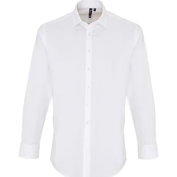 Pánská košile Premier Workwear Pánská bavlněná popelínová košile s dlouhým rukávem Stretch Fit Barva: white, Velikost: 3XL G_PW244
