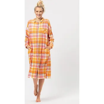 Key košile noční dámská LND 473 S dlouhý rukáv za koleno velikost S