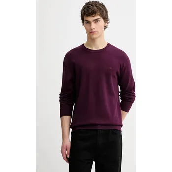 Pánský svetr Bavlněný svetr Calvin Klein LV040BM343 burgundské 93X, vel. S