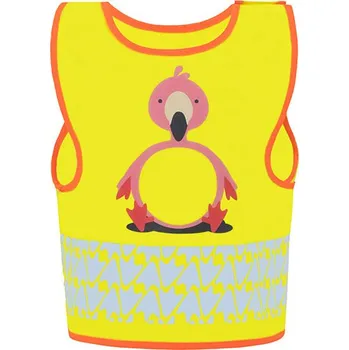 Dívčí vesta Korntex Dětská bezpečnostní vesta a Funtastic Wildlife CO2 neutrální Barva: Flamingo Yellow, Velikost: XXS (3/4 years) G_KX119K