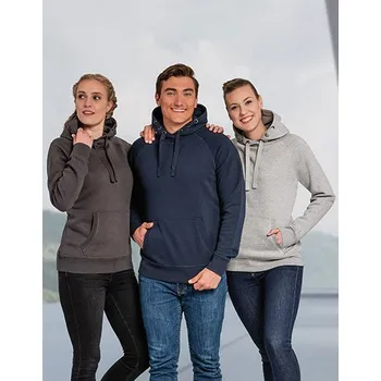 Pánská mikina HRM Unisex prémiová raglánová mikina s kapucí Barva: Modrá, Velikost: XS G_HRM903