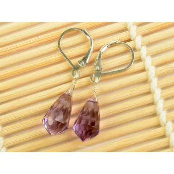 Náušnice Ametyst náušnice facet Ag 925/1000 2,5g