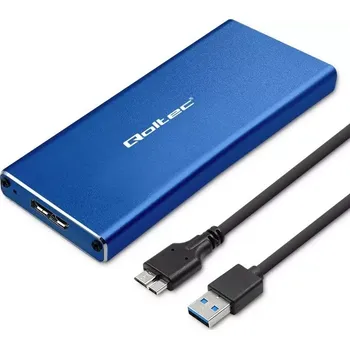 Hliníkový box pro SSD M.2 SATA NGFF, USB 3.0 5 Gb/s, 2 TB, modrý