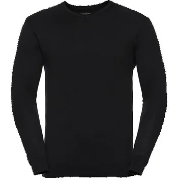 Pánský svetr Russell Collection Pánský pletený svetr s výstřihem do V Barva: black, Velikost: XL G_Z710