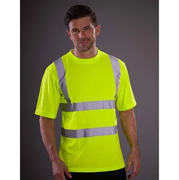 Pánské tričko YOKO Hi-Vis tričko se dvěma páskami a výztuhami Barva: Hi-Vis Yellow, Velikost: 4XL G_YK410