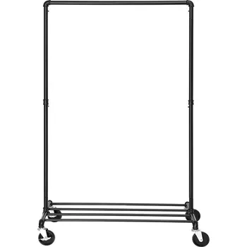 Věšák SONGMICS Kovový věšák na oděvy na kolečkách, 100×50×163cm, černý Věšák na oděvy