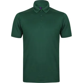 Pánské tričko Henbury Pánská strečová polokošile Slim Fit + prodyšná úprava Barva: Bottle, Velikost: S G_W460