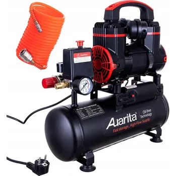 Kompresor BEZOLEJOVÝ KOMPRESOR 3L DVOJPÍSTOVÝ KOMPRESOR AUARITA Výkon 140L + hadice 5 m