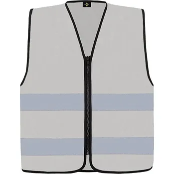 Pánská vesta Korntex Hi-Vis bezpečnostní vesta a Cologne s předním zipem Barva: Ash, Velikost: 3XL G_KX217