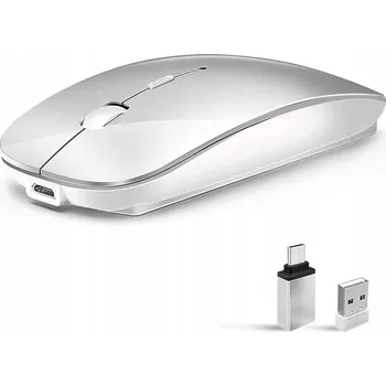 Myš BEZDRÁTOVÁ MYŠ MYŠ LEHKÁ TICHÁ STŘÍBRNÁ