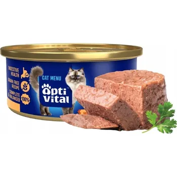 Krmivo pro kočku MOKRÉ KRMIVO PRO KOČKY PUSZYSTY PĚNA S KRŮTÍM MASSEM OPTIVITAL MINI KONZERVА 85G