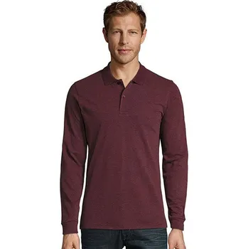 Pánská móda SOL´S Pánská piqué polokošile s dlouhým rukávem Perfect Barva: Hnědá, Velikost: XXL G_L02087