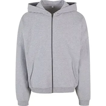 Pánská mikina Build Your Brand Mikina na zip z 90. let Barva: heather grey, Velikost: 4XL G_BY254