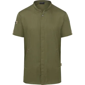 Gastro oděv Karlowsky Kuchařská bunda s krátkým rukávem Green-Generation Barva: Moss Green (ca. Pantone 7764C), Velikost: 56 G_KY052