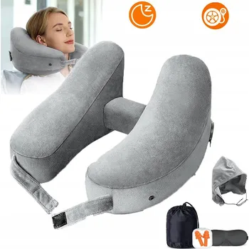 Obraz NAFUKOVACÍ POLŠTÁŘ S NÁSTAVCEM, ŠPUNTY DO UŠÍ, NA CESTY