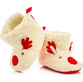 Capáčky Boty kojenecké vánoční kozačky capáčky se sobem, velikost 18/19