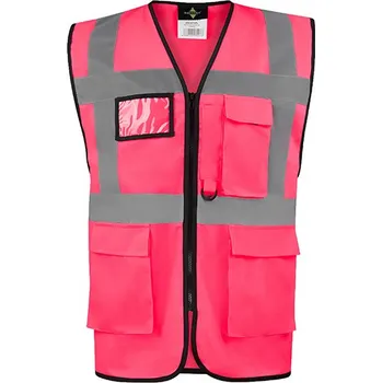 Korntex CO2 Neutrální multifunkční výkonná bezpečnostní vesta a Hamburk Barva: Neon Pink, Velikost: 5XL G_KX810