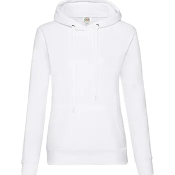 Dámská mikina Fruit of the Loom Klasická dámská mikina s kapucí - klokanka Barva: white, Velikost: M G_F409