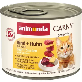 Krmivo pro kočku 6x200g animonda Carny Senior - hovězí, kuřecí & sýr