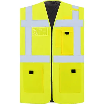 Pánská vesta Korntex Komfortní bezpečnostní vesta a Wismar s polstrováním CO2 neutrální Barva: Signal Yellow, Velikost: XXL G_KX165