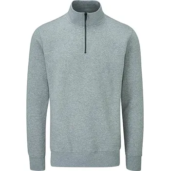 Pánská mikina Mantis The Quarter Zip Sweat Barva: Heather Grey Melange, Velikost: XL G_P197